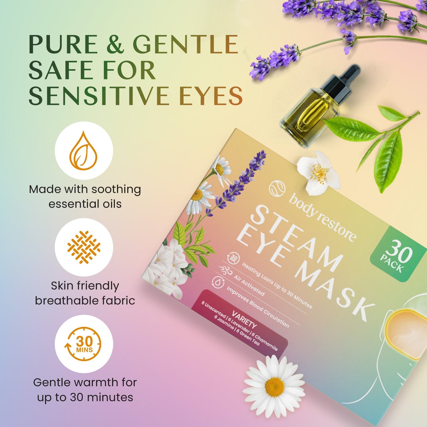 Auravyne Steam Eye Masks in use